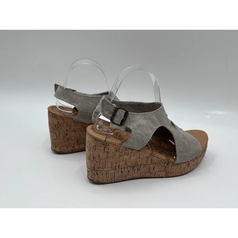 Blowfish Malibu Bliss Wedge Sandals Size 11 Canvas NWOT Cork Platform Boho Chic